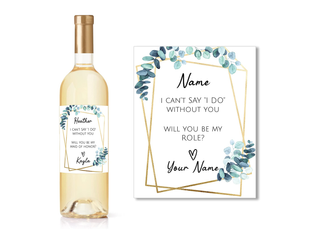 Custom printed wine bottle label for gifts with name