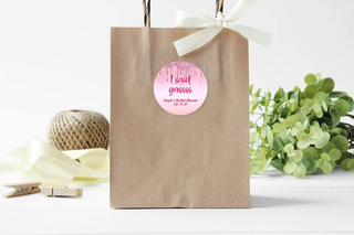 Personalized thank you sticker for bachelorette and birthday party favors