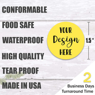 Custom Logo Stickers Label Stickers - 1.5 inch Round Glossy