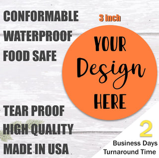 Custom Logo Stickers Label Stickers - 3 inch Round Glossy