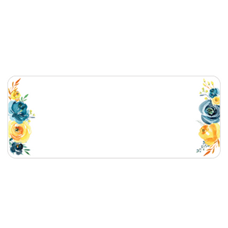 Personalized Return Address Labels Floral - Large Rectangle Blue Floral