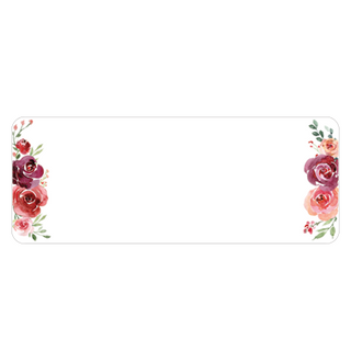 Personalized Return Address Labels Floral - Large Rectangle Burgundy Floral