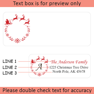 Personalized Return Address Labels Christmas - Rectangle Monogram Christmas