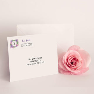 Personalized Return Address Labels Spring - Large Rectangle Lilac Floral