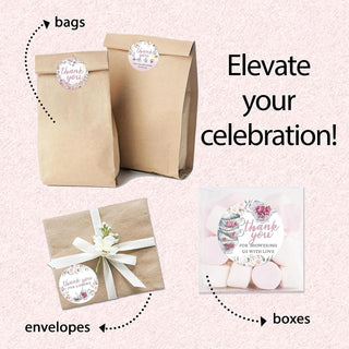 Thank You Tea Party Baby Shower Stickers - Tea Time Theme