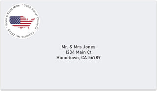 Personalized Return Address Labels Patriotic - 1.5 in Round USA Map