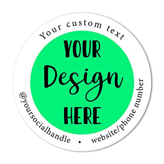 Custom Logo Stickers Label Stickers with Text - 2 inch Round Glossy