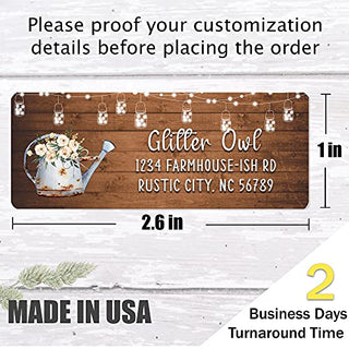 Personalized Return Address Labels Rustic - Large Rectangle Watering Can