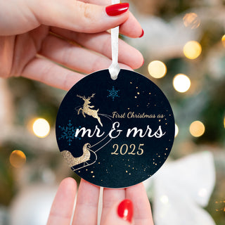 Our First Christmas Married Ornament 2026 - Reindeer