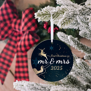 Our First Christmas Married Ornament 2026 - Reindeer
