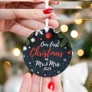 Our First Christmas Married Ornament 2026 - Dark Blue