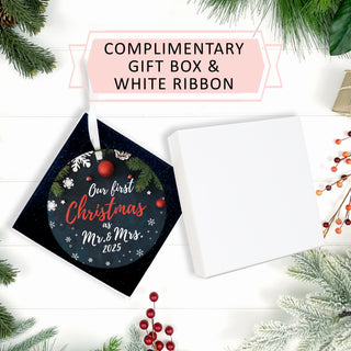 Our First Christmas Married Ornament 2026 - Dark Blue