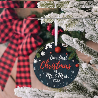 Our First Christmas Married Ornament 2026 - Dark Blue
