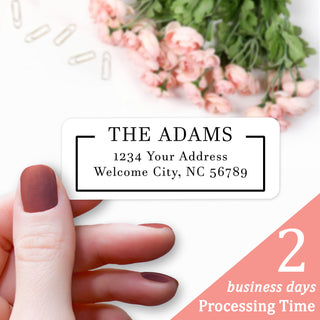 Personalized Return Address Labels Stickers - Set of 240 Elegant Custom Mailing Labels for Envelopes, Self Adhesive Flat Sheet Rectangle Personalized Name Stickers