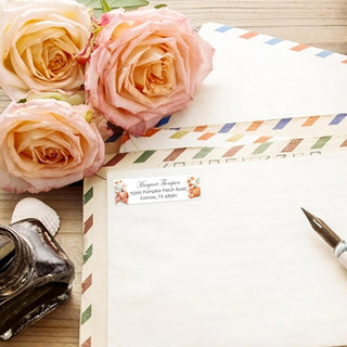 Personalized Return Address Labels Fall - Auburn, Autumn, Hydrangea, Pumpkin & Terracotta (50 - 1000)