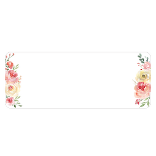 Personalized Return Address Labels Floral - Set of 120 Custom Mailing Labels for Envelopes, Self Adhesive Flat Sheet Rectangle Personalized Name Stickers (Blush)