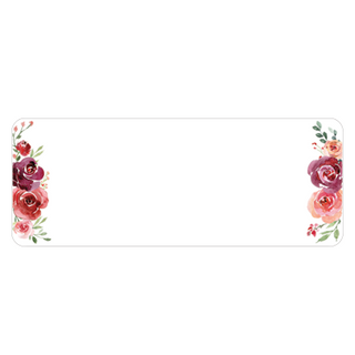 Personalized Return Address Labels Floral - Set of 120 Custom Mailing Labels for Envelopes, Self Adhesive Flat Sheet Rectangle Personalized Name Stickers (Burgundy)