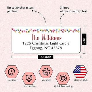 Personalized Christmas Address Labels - Lights