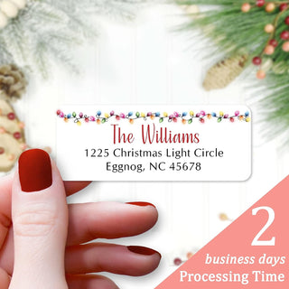 Personalized Christmas Address Labels - Lights