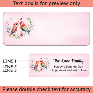 Personalized Address Labels Valentine's Day - Custom Love Birds Return Address Labels, Set of 120 Mailing Labels for Envelopes, Self Adhesive Stickers Flat Sheet Rectangle Stickers (Love Birds)