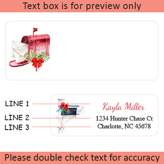 Personalized Christmas Address Labels Set - Custom Holiday Return Address Labels, Set of 120 Mailing Labels Flat Sheet Rectangle Labels for Envelopes, Self Adhesive Stickers with 3 Designs (Mailbox)