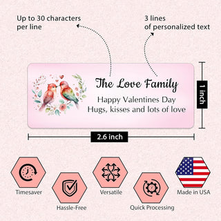 Personalized Address Labels Valentine's Day - Custom Love Birds Return Address Labels, Set of 120 Mailing Labels for Envelopes, Self Adhesive Stickers Flat Sheet Rectangle Stickers (Love Birds)