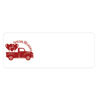 Personalized Address Labels Valentine's Day - Custom Red Truck and Hearts Return Address Labels, Set of 120 Mailing Labels for Envelopes, Self Adhesive Stickers Flat Sheet Rectangle Stickers