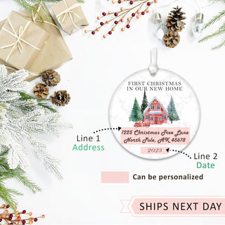 New Home Christmas Ornaments 2023 - First Christmas in Our New Home Ornament 2023, 3" Ceramic Christmas Ornament, Housewarming Gift, Xmas Tree Decoration (Winter)