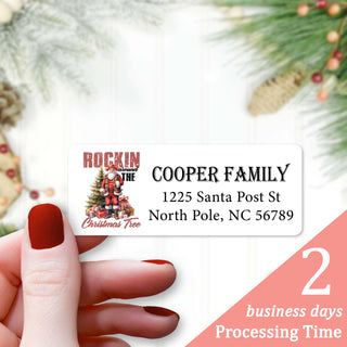 Personalized Christmas Address Labels Set - Rectangle Western