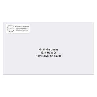 Personalized Return Address Labels Simple - Set of 240 Elegant Custom Mailing Labels for Envelopes, Self Adhesive Flat Sheet Rectangle Personalized Name Stickers (White)