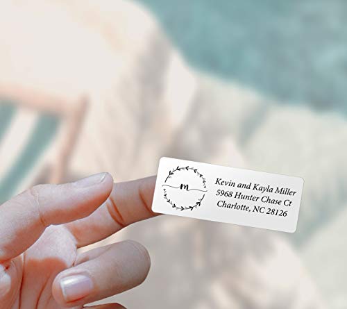 Glitter Owl Personalized Return Address Labels Wedding - Set of 240 Elegant Custom Mailing Labels for Envelopes, Self Adhesive Flat Sheet Re