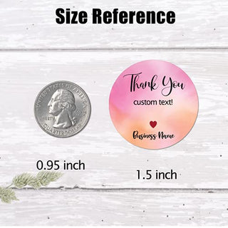 Personalized Thank You Stickers - 1.5 in Round Thank You Watercolor