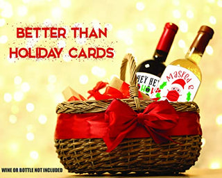 Christmas Ideas Wine Bottle Labels - Set of 6 Wine Labels for Bottles, Christmas Gifts for Women, Men, Family, Coworker, Neighbor, Friend, Mom - 2021 Holiday Stickers with Santa & Elf Designs